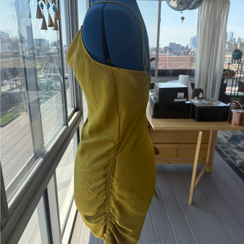 Free People Green Asymmetrical Slip Dress with Cowl Neck - Picture 4 of 5